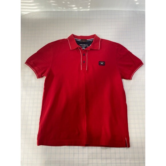 Louis Feraud Regatta Mens Polo Shirt Red Short Sleeve Size Medium - Picture 7 of 11